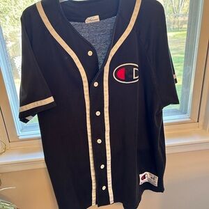 Champion Black Baseball Jersey
